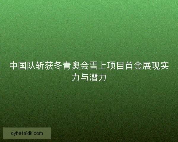 中国队斩获冬青奥会雪上项目首金展现实力与潜力