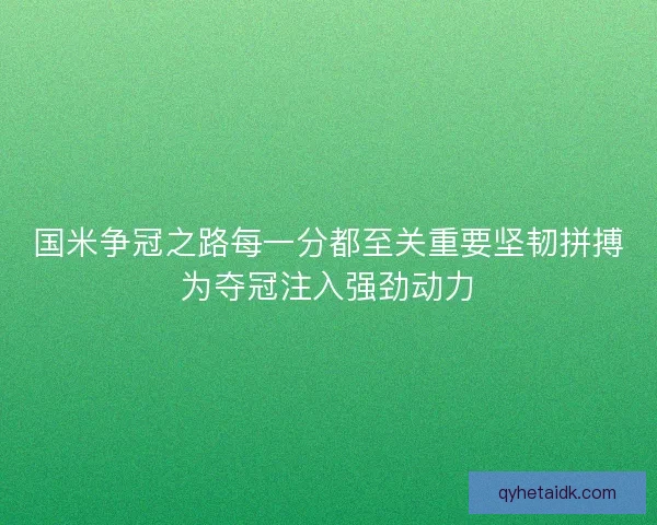 国米争冠之路每一分都至关重要坚韧拼搏为夺冠注入强劲动力 国米争冠之路每一分都至关重要坚韧拼搏为夺冠注入强劲动力