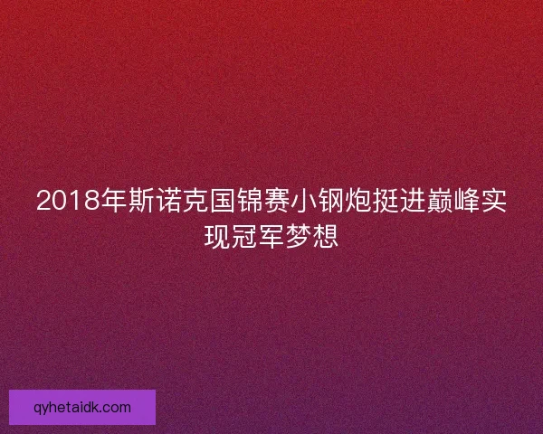 2018年斯诺克国锦赛小钢炮挺进巅峰实现冠军梦想 2018年斯诺克国锦赛小钢炮挺进巅峰实现冠军梦想